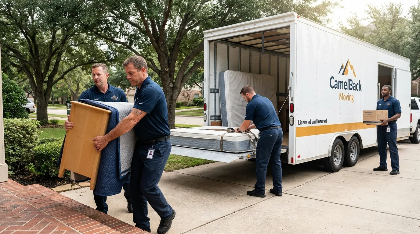 Crew loading residential truck for cross-state move from Decatur, MS